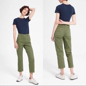Everlane Straight Leg Crop Regular in Green Cropped Straight Pant EUC